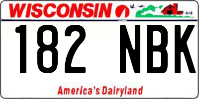 WI license plate 182NBK