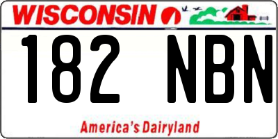 WI license plate 182NBN