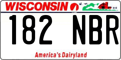 WI license plate 182NBR