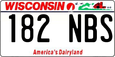 WI license plate 182NBS