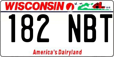 WI license plate 182NBT