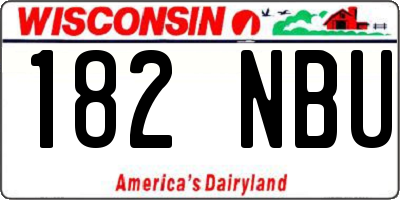 WI license plate 182NBU