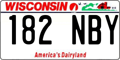 WI license plate 182NBY