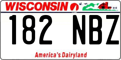 WI license plate 182NBZ