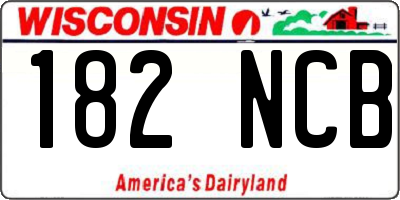 WI license plate 182NCB