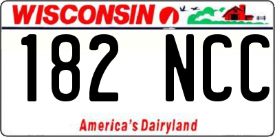 WI license plate 182NCC