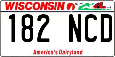 WI license plate 182NCD