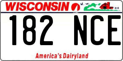 WI license plate 182NCE