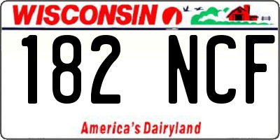 WI license plate 182NCF