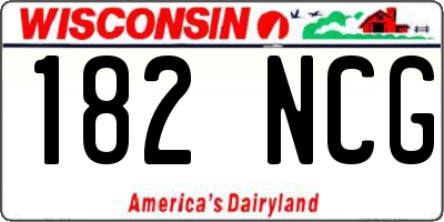 WI license plate 182NCG