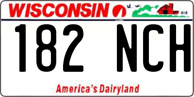 WI license plate 182NCH