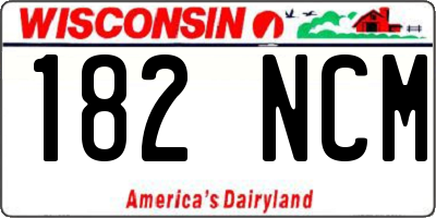 WI license plate 182NCM