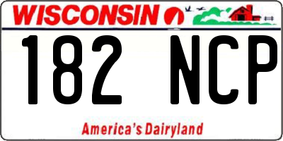 WI license plate 182NCP