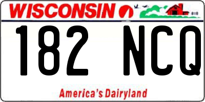 WI license plate 182NCQ
