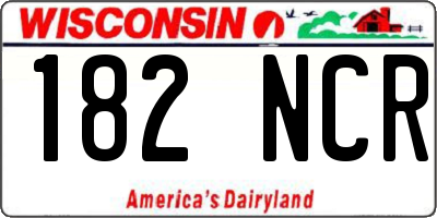 WI license plate 182NCR