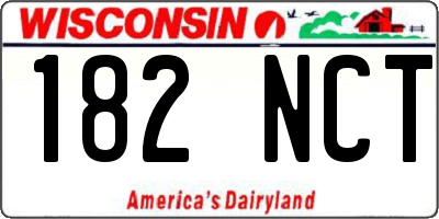 WI license plate 182NCT