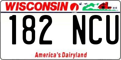 WI license plate 182NCU