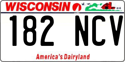 WI license plate 182NCV