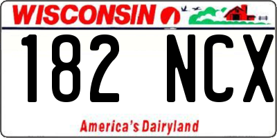 WI license plate 182NCX