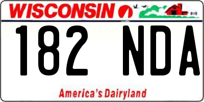 WI license plate 182NDA