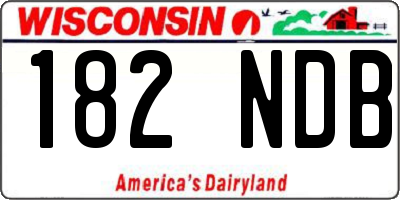 WI license plate 182NDB