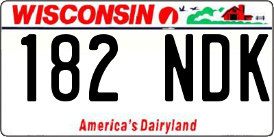 WI license plate 182NDK