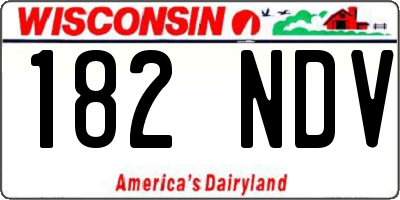 WI license plate 182NDV