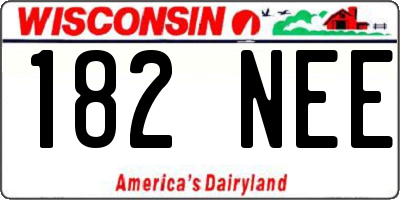 WI license plate 182NEE
