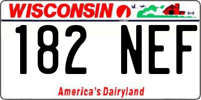 WI license plate 182NEF