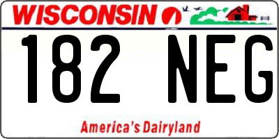 WI license plate 182NEG