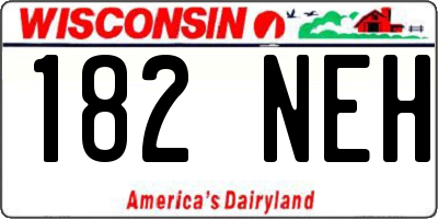 WI license plate 182NEH