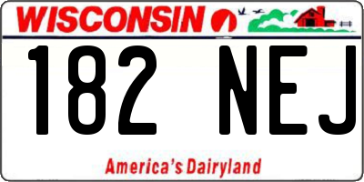 WI license plate 182NEJ
