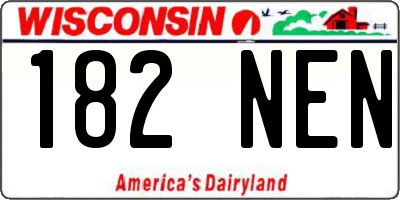 WI license plate 182NEN