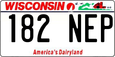 WI license plate 182NEP