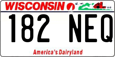 WI license plate 182NEQ