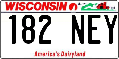 WI license plate 182NEY