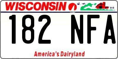WI license plate 182NFA