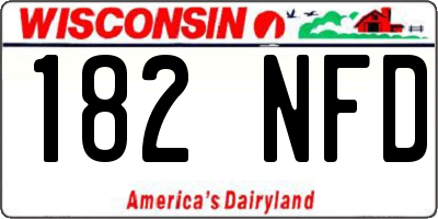WI license plate 182NFD
