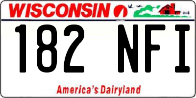 WI license plate 182NFI
