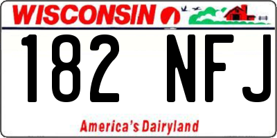 WI license plate 182NFJ
