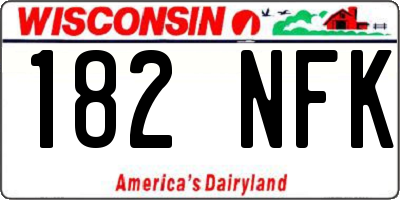 WI license plate 182NFK