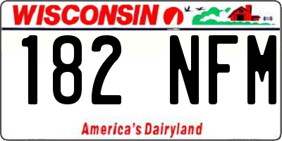 WI license plate 182NFM