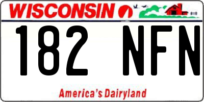 WI license plate 182NFN