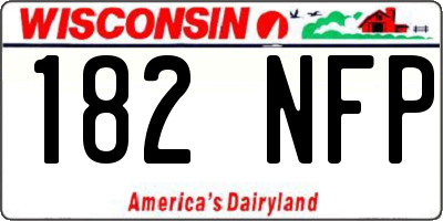 WI license plate 182NFP