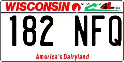 WI license plate 182NFQ
