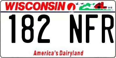 WI license plate 182NFR