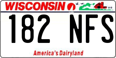 WI license plate 182NFS