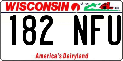 WI license plate 182NFU