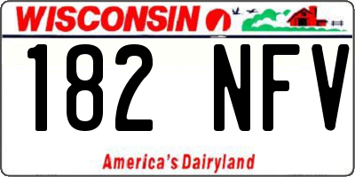WI license plate 182NFV