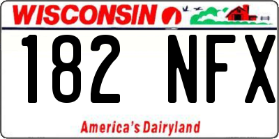 WI license plate 182NFX